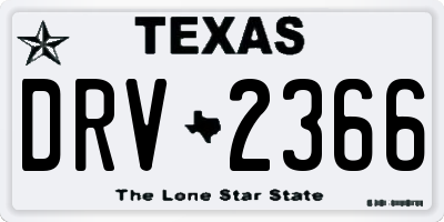 TX license plate DRV2366