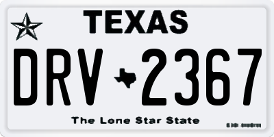 TX license plate DRV2367