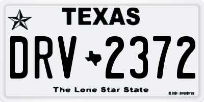 TX license plate DRV2372