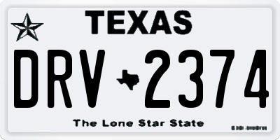 TX license plate DRV2374