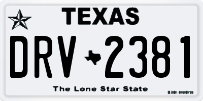 TX license plate DRV2381