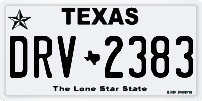 TX license plate DRV2383
