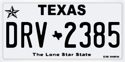 TX license plate DRV2385