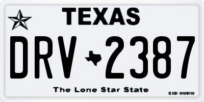 TX license plate DRV2387