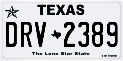 TX license plate DRV2389