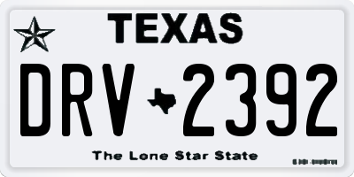 TX license plate DRV2392