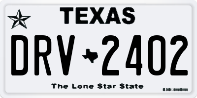 TX license plate DRV2402