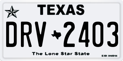 TX license plate DRV2403