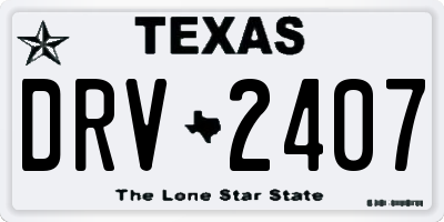 TX license plate DRV2407