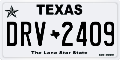 TX license plate DRV2409