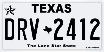 TX license plate DRV2412