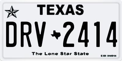 TX license plate DRV2414