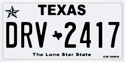 TX license plate DRV2417