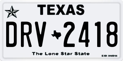 TX license plate DRV2418