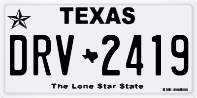 TX license plate DRV2419