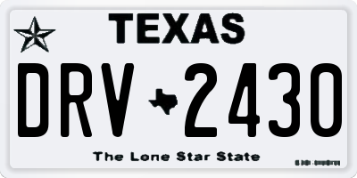 TX license plate DRV2430