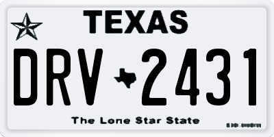 TX license plate DRV2431