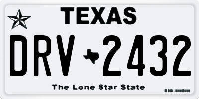 TX license plate DRV2432