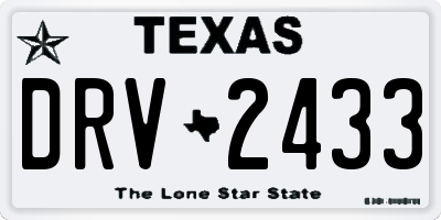 TX license plate DRV2433