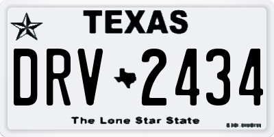 TX license plate DRV2434