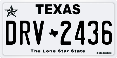 TX license plate DRV2436