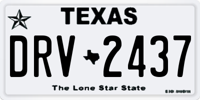 TX license plate DRV2437