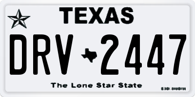 TX license plate DRV2447