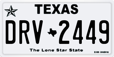 TX license plate DRV2449