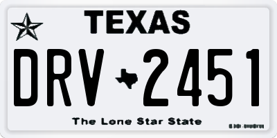 TX license plate DRV2451