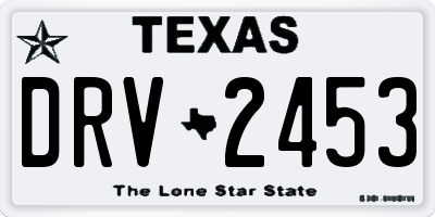 TX license plate DRV2453