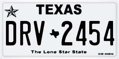 TX license plate DRV2454