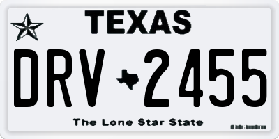 TX license plate DRV2455