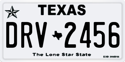 TX license plate DRV2456