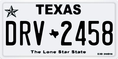 TX license plate DRV2458