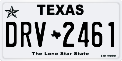 TX license plate DRV2461