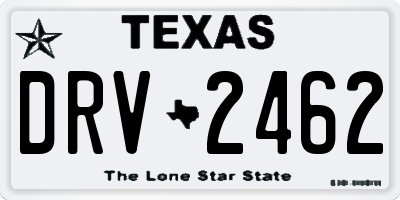 TX license plate DRV2462