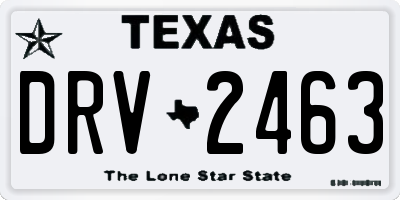 TX license plate DRV2463