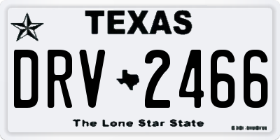 TX license plate DRV2466