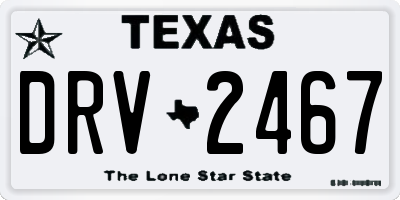 TX license plate DRV2467