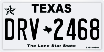 TX license plate DRV2468