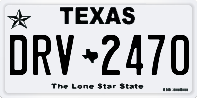 TX license plate DRV2470