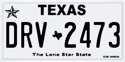 TX license plate DRV2473