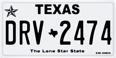 TX license plate DRV2474