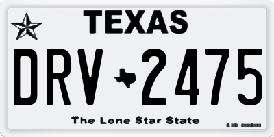 TX license plate DRV2475