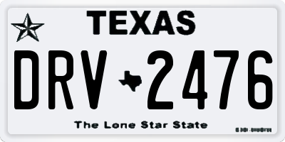 TX license plate DRV2476