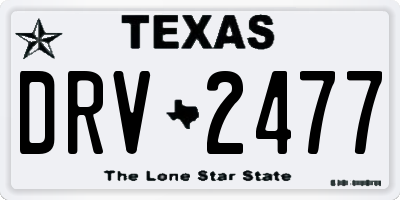 TX license plate DRV2477