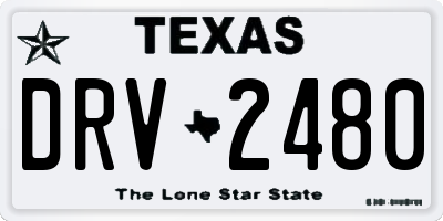 TX license plate DRV2480