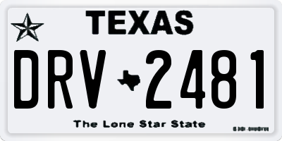 TX license plate DRV2481