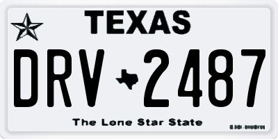 TX license plate DRV2487