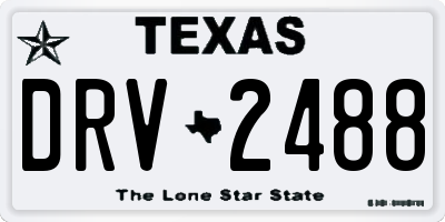 TX license plate DRV2488